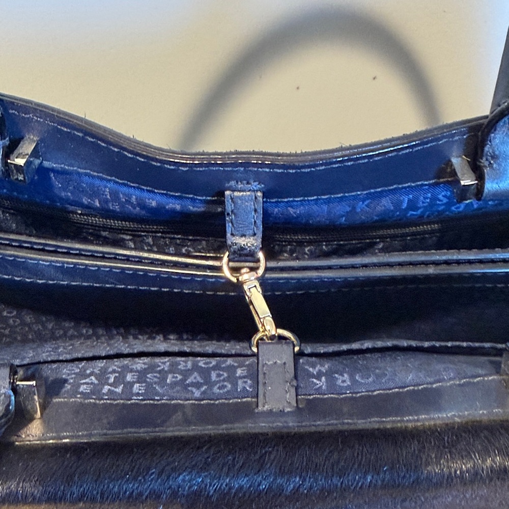 Kate Spade Suede Navy Blue Handbag - Picture 8 of 14